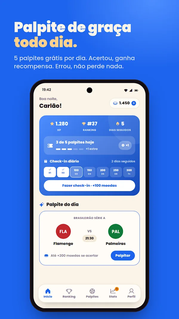 Cravou: outra tela do app