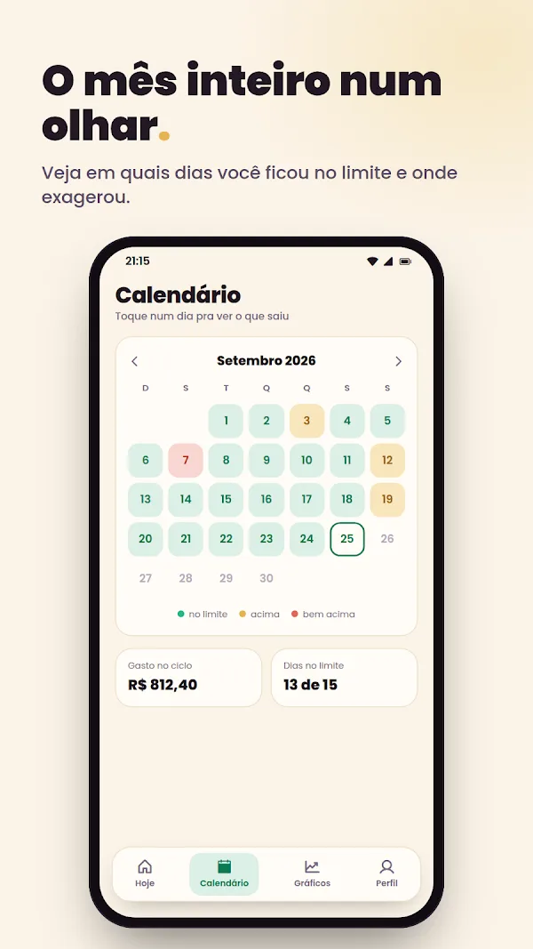 Sobrou: calendário do mês